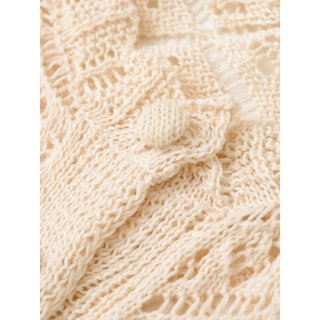 Áo Zara made in Morocco dệt kim be móc họa tiết đối xứng
