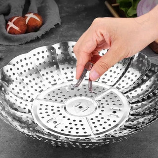 Xửng hấp inox Cao cấp có chân Chubby Chef dùng hấp cách thủy để ráo nước trái cây 3 kích cỡ chân đế hấp bánh hấp đa năng