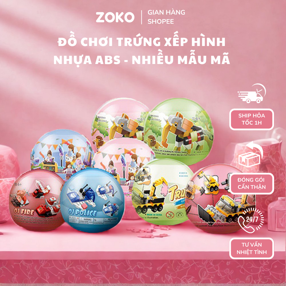 Trứng Đồ Chơi Xếp Hình Thông Minh Cho Bé – Đồ Chơi Lắp Ráp Giáo Dục, Nhiều Mẫu Ngộ Nghĩnh Bằng Nhựa