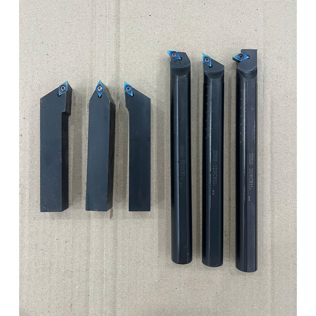 Bộ cán tiện lắp chip D11 DCMT11 gồm cán tiện ngoài và tiện lỗ