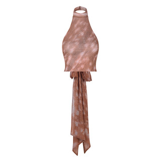 TSUN - Bambi Halter Áo Yếm Croptop Nữ Hở Lưng Họa Tiết Hươu Sao Gợi Cảm Cá Tính