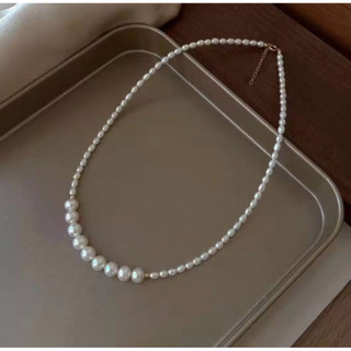 Chuỗi vòng cổ ngọc trai nước ngọt thật tự nhiên dài 38cm+6cm móc. MS:166VH