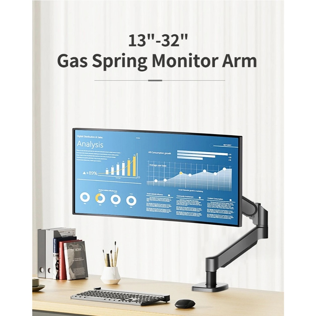 Cột treo màn hình máy tính TK08 nâng hạ 13-32 inch, tải trọng 10kg, bản ...