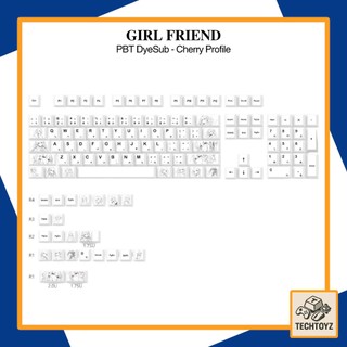 [ Song ngữ ] Keycaps Trắng Song Ngữ - PBT DyeSub - Cherry Profile