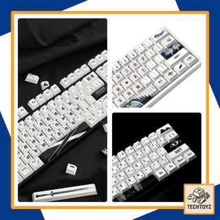 [ Song ngữ ] Keycaps Trắng Song Ngữ - PBT DyeSub - Cherry Profile