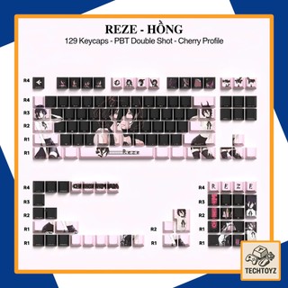 Keycap Reze Chainsaw Man - Xuyên Led - Side Print - PBT Double Shot, DyeSub - Cherry Profile