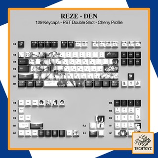 Keycap Reze Chainsaw Man - Xuyên Led - Side Print - PBT Double Shot, DyeSub - Cherry Profile