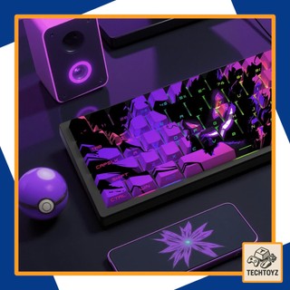 [ Xuyên Led ] Bộ Keycaps Pokemon Gengar - PBT Double Shot, DyeSub - Cherry Profile