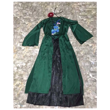 Set tứ thân lụa màu xanh đậm