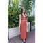 ZARA ĐẦM MAXI CỔ YẾM V.TRẮNG CỘT DÂY NÂU (250516068)
