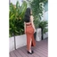 ZARA ĐẦM MAXI CỔ YẾM V.TRẮNG CỘT DÂY NÂU (250516068)