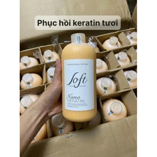 keratin tươi Soft Nature Nano Keratin phục hồi tóc nát 1000ml
