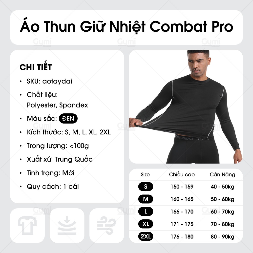 Áo Chống Nắng Tay Dài Thể Thao Nam Tập Gym Cao Cấp PRO COMBAT Bóng Đá Bóng Rổ Chơi Thể Thao - AoThunTheThao-AoTayDai