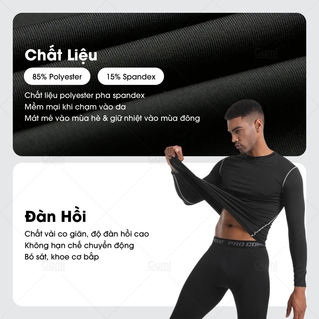 Áo Chống Nắng Tay Dài Thể Thao Nam Tập Gym Cao Cấp PRO COMBAT Bóng Đá Bóng Rổ Chơi Thể Thao - AoThunTheThao-AoTayDai