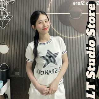LT - Áo len nữ cổ tròn cộc tay len mongtoghi mềm mỏng mát mặc hè free size 784