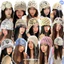 -🍊 Mũ trùm đầu len móc gắn hoa ren thời trang phong cách Nhật Bản (M186)-P1