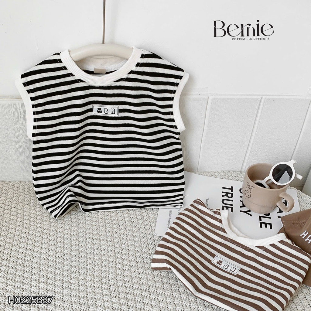 Set tanktop kẻ ngang Bernie in tag BN tiết thiết kế trendy cho bé, bộ quần áo bé trai 9-27kg