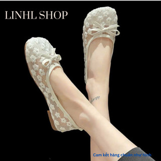 Giày búp bê bệt nữ chất ren( Hàng Chuẩn Loại I ) siêu đẹp thêu hoa nổi mã 04