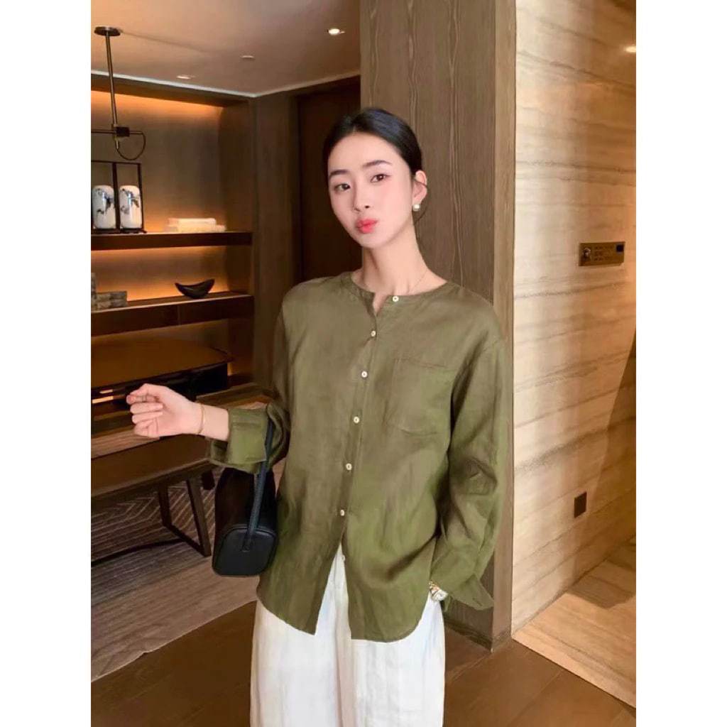 𝗖𝘂𝘀𝗶 - Áo sơ mi Linen cổ tàu BEELY