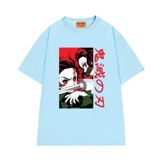 Áo Thun NGỐ TEE Anime Demon Slayer Movie Vô Hạn Thành Tanjiro và Nezuko Vải Cotton 75 Form Rộng