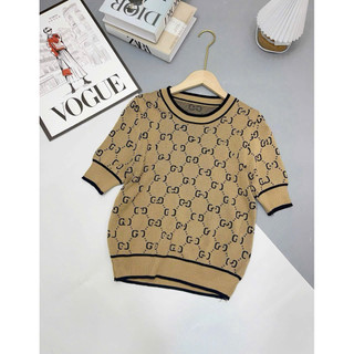 LT - Áo len nữ cộc tay dệt kim cổ tròn bo gấu free size 491