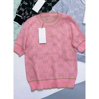 LT - Áo len nữ cộc tay dệt kim cổ tròn bo gấu free size 491