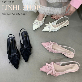 Sục gắn nơ phối ren thêu hoa hồng nổi tiểu thư sang chảnh siêu đẹp MS408