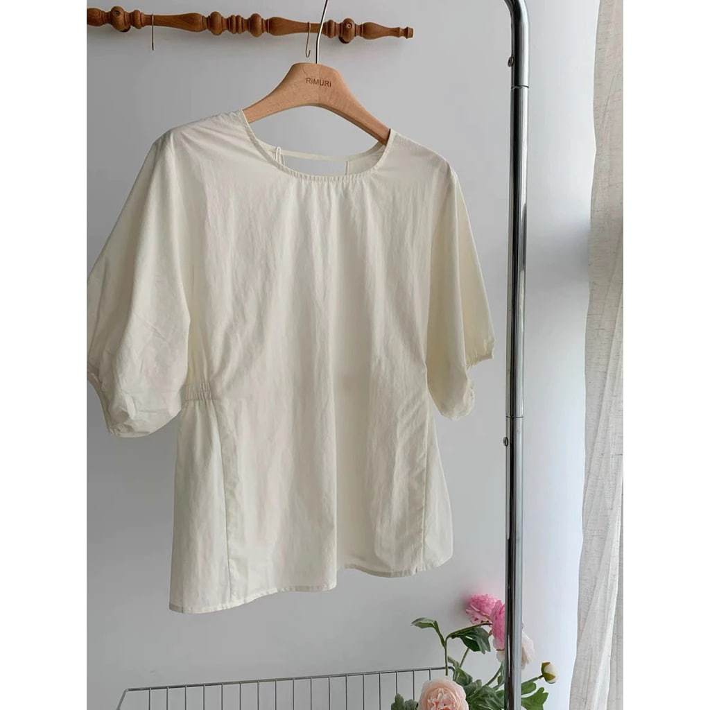 𝗠𝗶𝗿𝗮 𝗟𝗶𝗻𝗲𝗻- Áo Linen tay phồng chiết eo basic