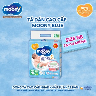 (Combo 4 bịch - tặng quà ) Bỉm tã dán, Bỉm tã quần Moony Xanh siêu Cao cấp cho Bé.