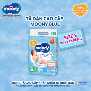 (Combo 4 bịch - tặng quà ) Bỉm tã dán, Bỉm tã quần Moony Xanh siêu Cao cấp cho Bé.