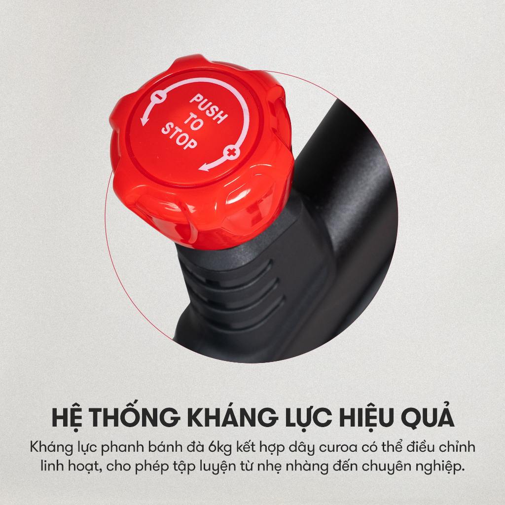 Xe đạp tập KINGSPORT Stronger E-08 bánh đà 6kg, kháng lực từ tính êm ái