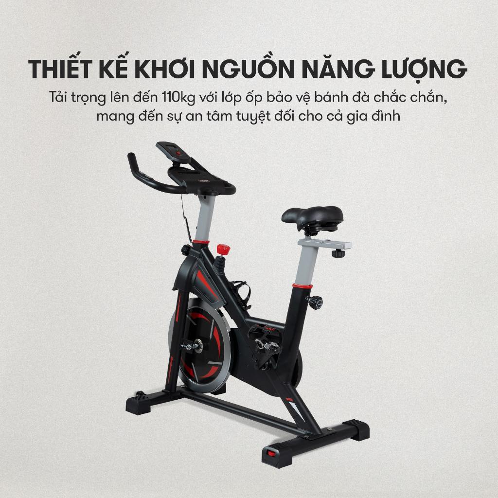 Xe đạp tập KINGSPORT Stronger E-08 bánh đà 6kg, kháng lực từ tính êm ái
