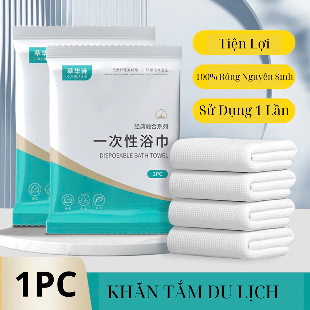 Khăn Tắm Dùng Một Lần, Khăn Tắm Du Lịch Sợi Vải Cellulose Thấm Hút Cho Da Đầu