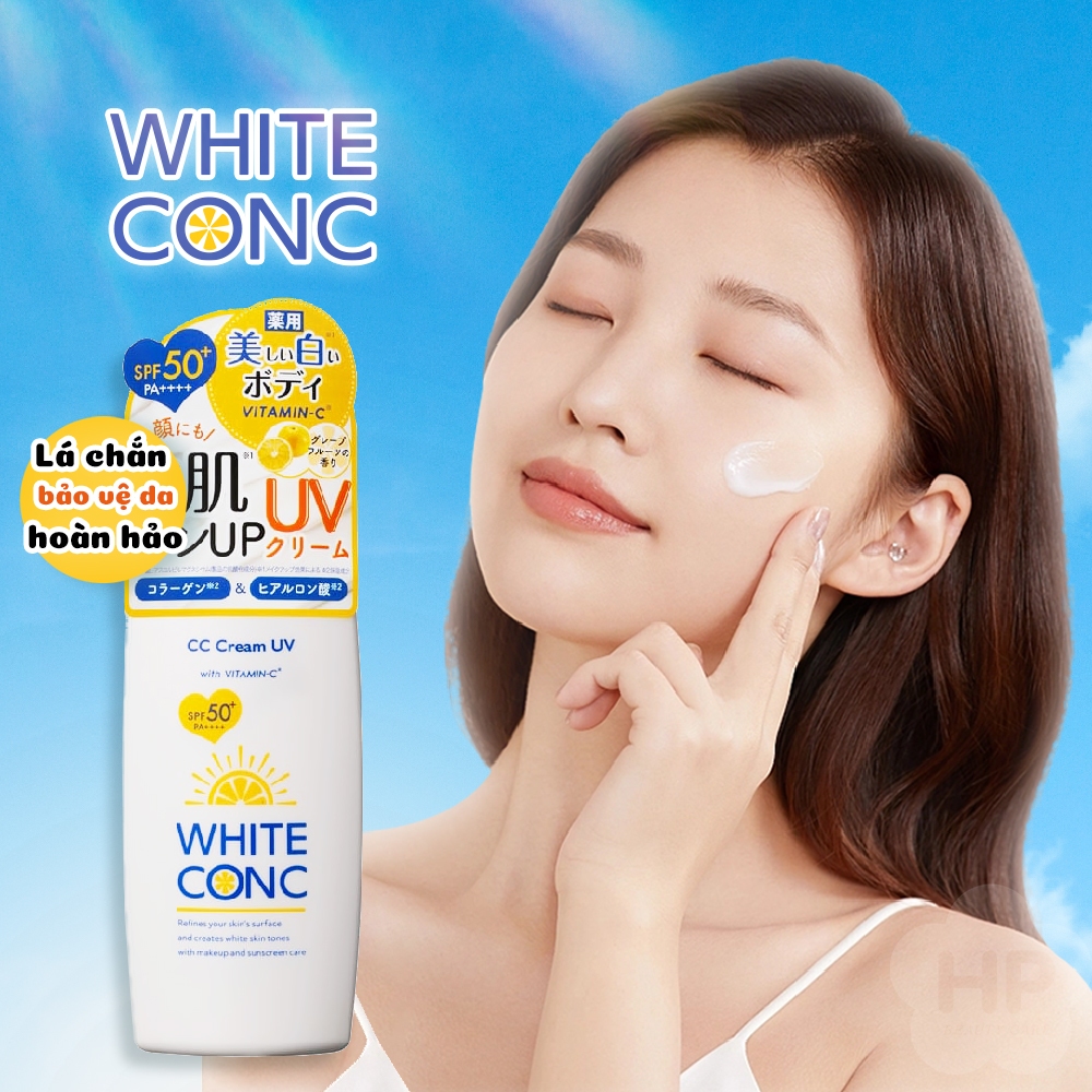 Kem Chống Nắng Nâng Tone Dưỡng Trắng Sáng Da White Conc White CC UV2 Cream (Tuýp 75g)
