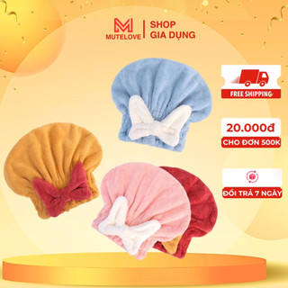 Mũ Ủ Tóc Cho Mẹ Và Bé Hình Vịt Donald, Khăn Quấn Đầu Lau Khô Tóc Siêu Thấm, Không Gây Lạnh Đầu