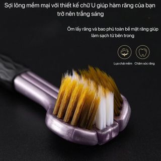 Bàn Chải Đánh Răng Cấu Trúc 3D Đa Chiều, Đầu Chải 3 Mặt Lông Tơ Mềm Mại Làm Sạch Mảng Bám