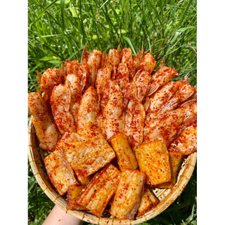 MIX 2 LOẠI NẠC VÀ ỨC CÁ DỨA VỊ ỚT GÓI 500G (tặng kèm mắm me)