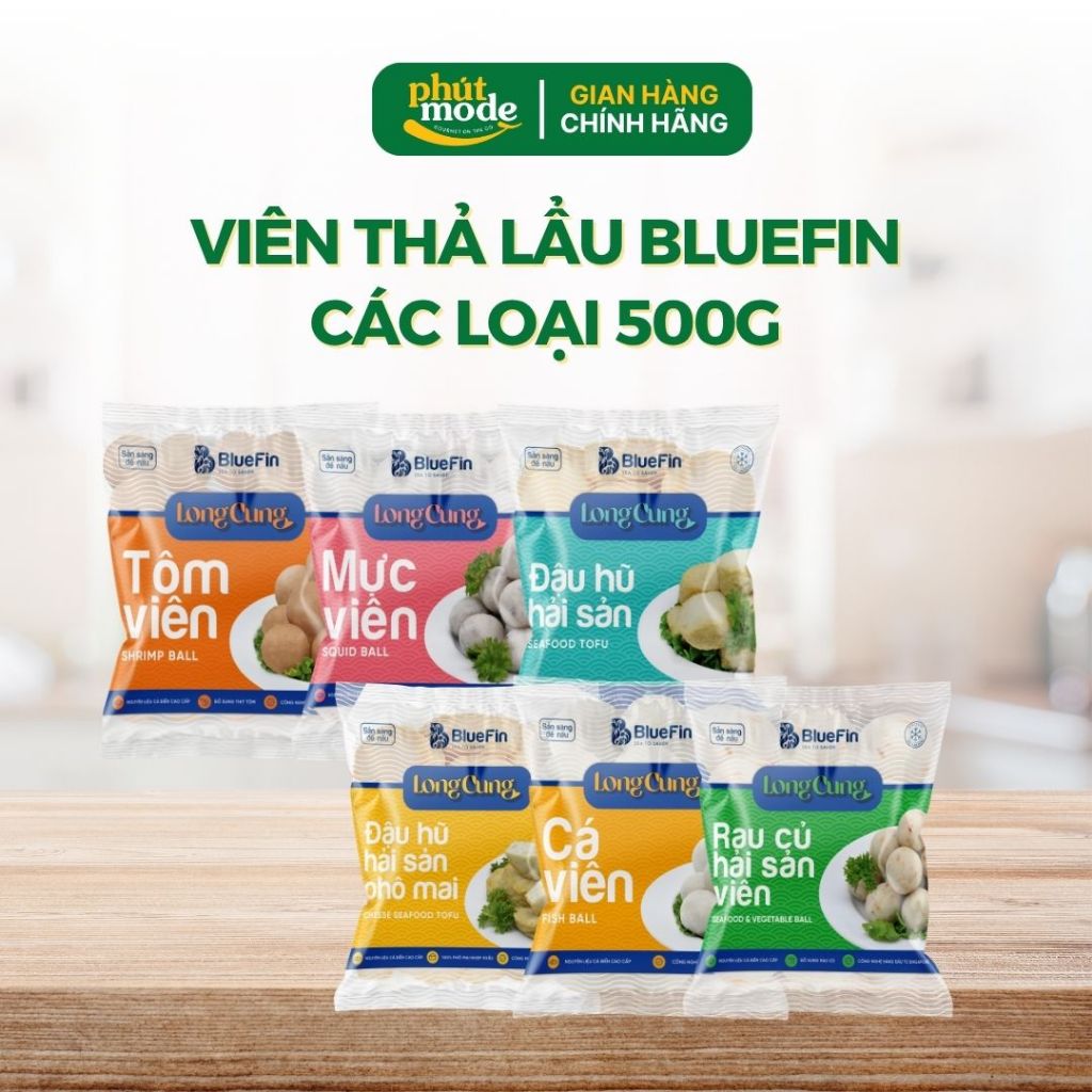 Viên Thả Lẩu BlueFin 500g Các Loại - Cá Viên, Mực Viên, Tôm Viên, Đậu Hủ Hải Sản, Đậu Hủ Hải Sản Phô Mai