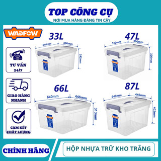 ĐỒ NGHỀ WADFOW Hộp nhựa trữ kho trắng trong 33L WTB2335 / 47L WTB2350 / 66L WTB2370 / 87L WTB2390