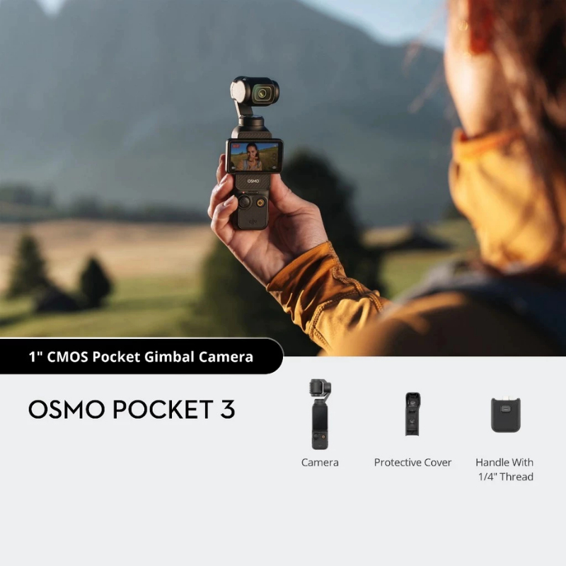 Camera DJI Pocket 3 Cầm Tay Bỏ Túi Nhỏ Gọn, Quay Video Sắc Nét 4K 120fps, Bảo Hành Chính Hãng