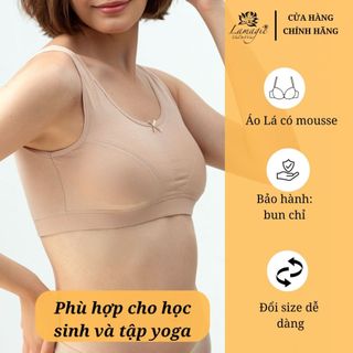 Áo lá học sinh AL-153 cotton co giãn, mousse mỏng tháo rời, thấm hút tốt – cho bé gái từ lớp 4 đến lớp 9 luôn tự tin, th