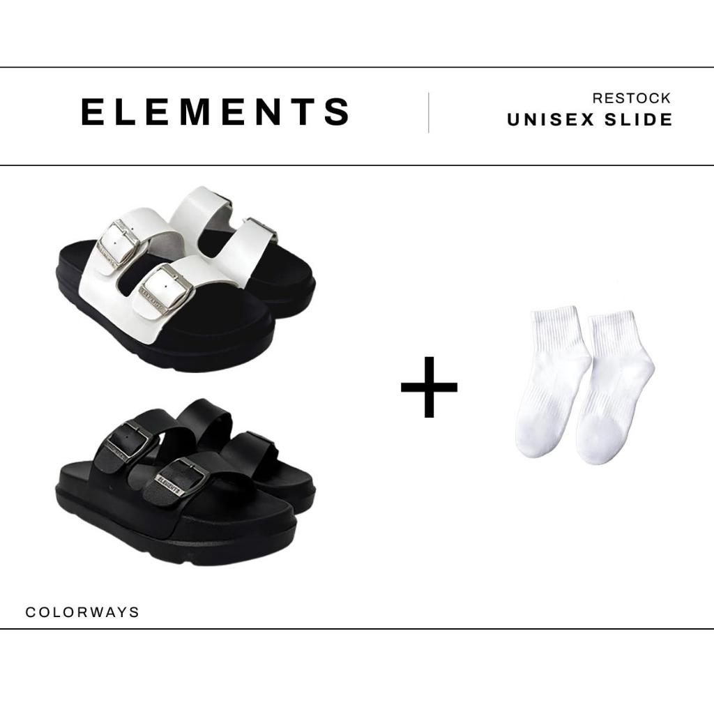 [TẶNG VỚ] E12 - Dép Elements Double Buckle Sandal unisex - (Slipper) Dép Elements hai quai khóa cài đế bằng nam nữ - El