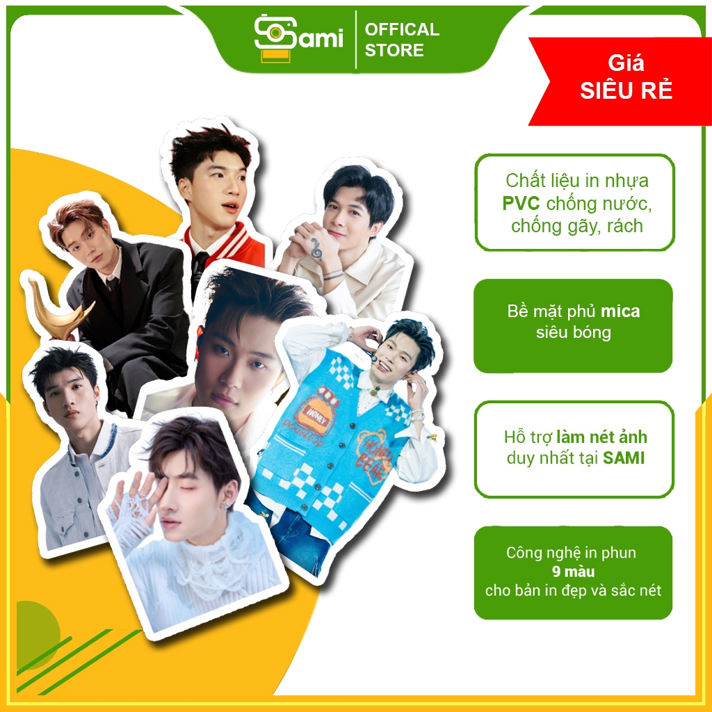 in sticker nam châm theo yêu cầu set 1 tờ a4 nhựa PVC ép MICA dẻo chống nước hit tủ lạnh SAMI
