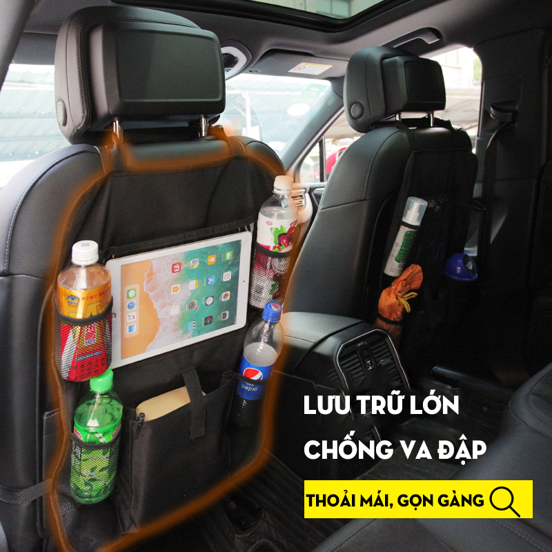 Túi đựng đồ thông minh gắn lưng ghế xe ô tô TICAUTO, dễ dàng vệ sinh, chất liệu vải oxford cao cấp chống mài mòn
