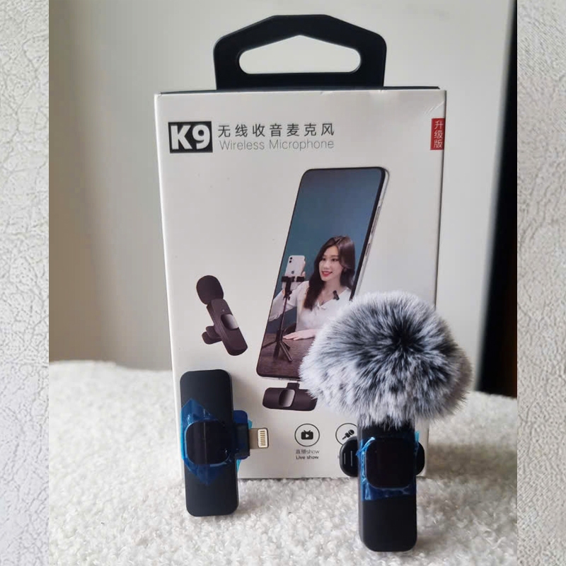 Combo Micro K9 và mũ lọc gió, giúp lọc ồn, thu xa, kết nối điện thoại quay video, livetream