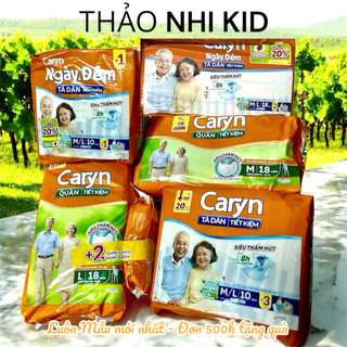 (có thêm quần xl-Live/Video 300k)tã bỉm dán/quần caryn ngày và đêm cho người già,mẹ sau sinh M/l10-M18-L18-ml18+2