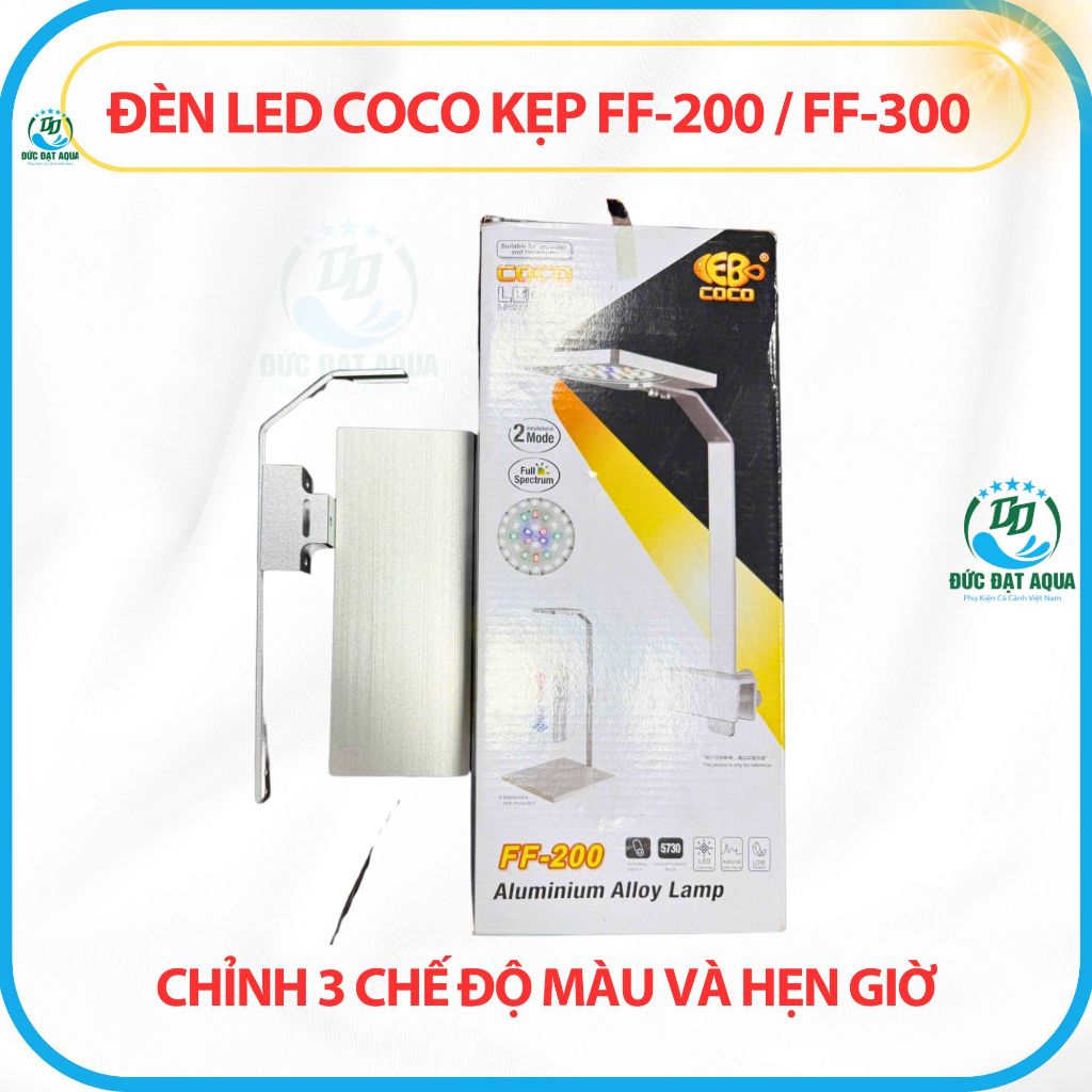 Đèn Led COCO WRGB FF200- FF300 ĐỎ CÁ KHÔNG ĐỎ NƯỚC, đổi màu 3 chế độ,hẹn giờ 7