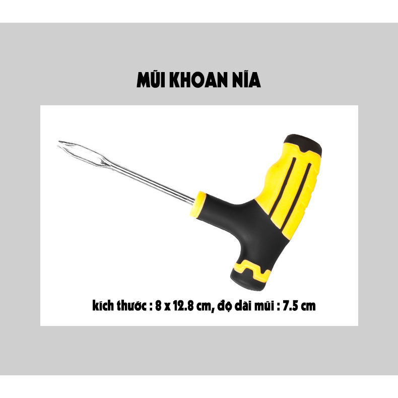 Bộ dụng cụ vá lốp ô tô thông minh TICAUTO bản cao cấp, trọn bộ 8 tri tiết dễ dàng sử dụng