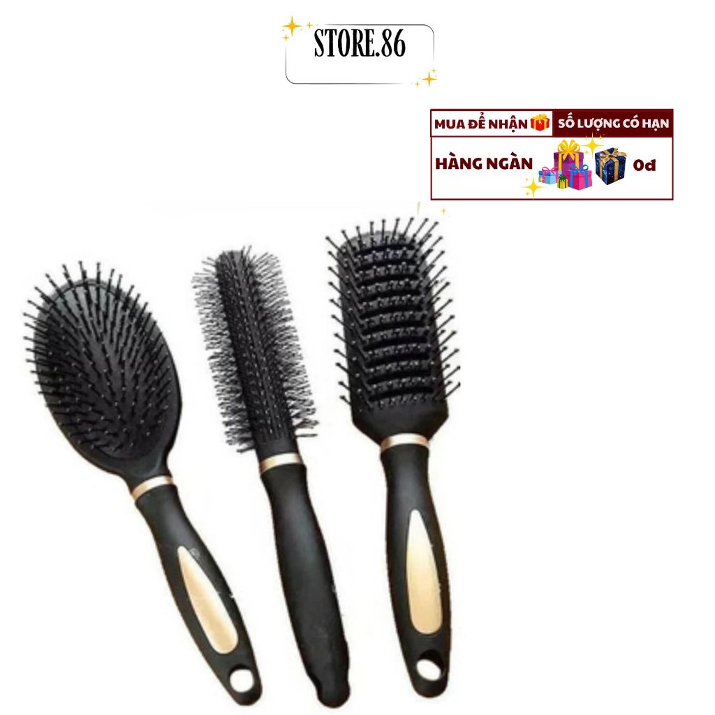 COMBO 3 LƯỢC MASAGE  CHỐNG TĨCH ĐIỆN CHẢI TÓC SẤY XOĂN GỠ RỐI -LƯỢC GỠ RỐI TÓC