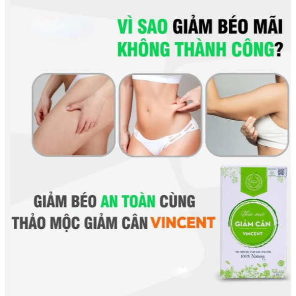 Trà Thảo Mộc Giảm cân VINCENT Chính Hãng Liệu trình 15 ngày tặng 10 viên detox giảm mỡ bụng cấp tốc